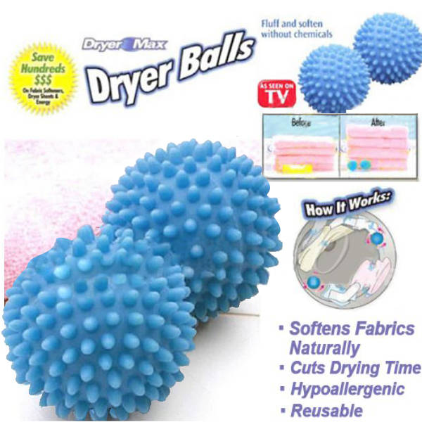 2 Pcs Washing Laundry Dryer Ball No Chemicals Soften Cloth Drying Fabric Softener