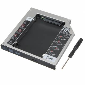 Aluminum Universal SATA 2nd HDD Caddy 12.7 mm 2.5" Case Hard Drive Enclosure - LOCAL STOCK