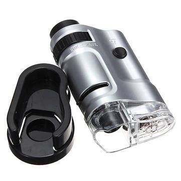 20X-40X Mini LED Pocket Microscope Magnifier Loupe