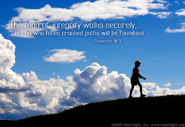 Inspirational illustration of Proverbs 10:9