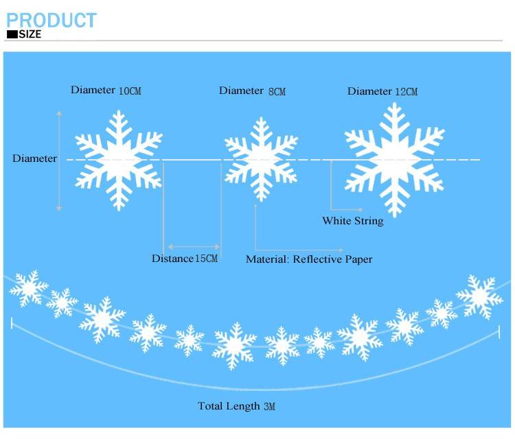 Christmas 3D Hanging Snowflake Banner Christmas Wedding Party Decor