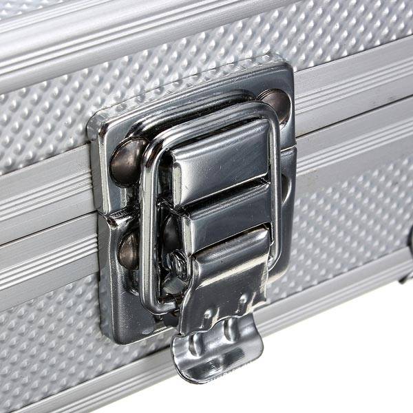 Minitype Silver Aluminum Tattoo Machine Box Portable Carrying Case