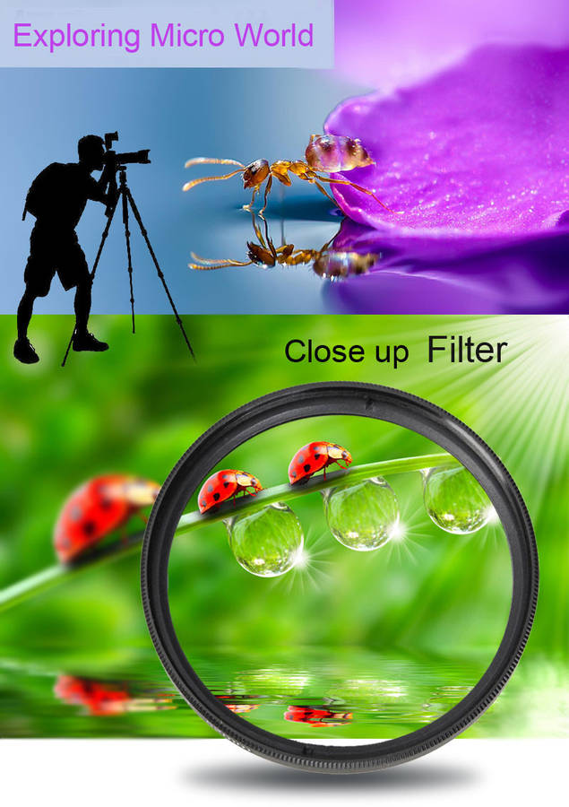 52mm Macro Close Up Filter Lens Kit +1 +2 +4 +10 for Canon Nikon DSLR SLR Camera - 0.14kg