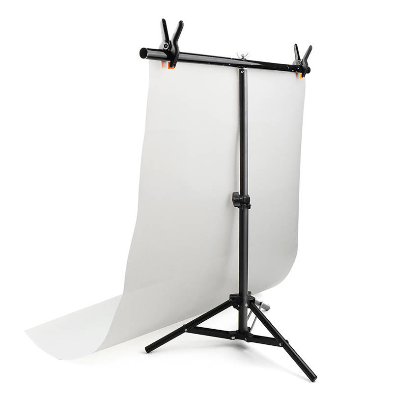 Studio Backdrop Stand T- Frame Light Stand with Clamp - 0.60kg