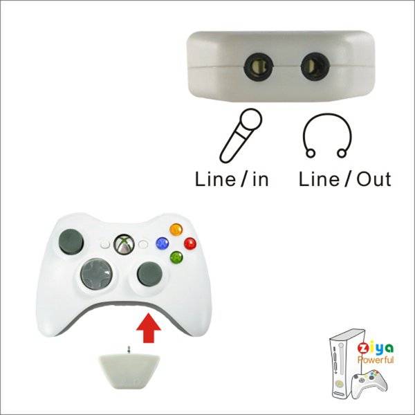 3.5mm Jack Micphone Earphone To 2.5mm Audio Converter For Microsoft Xbox 360 Wireless Controller -