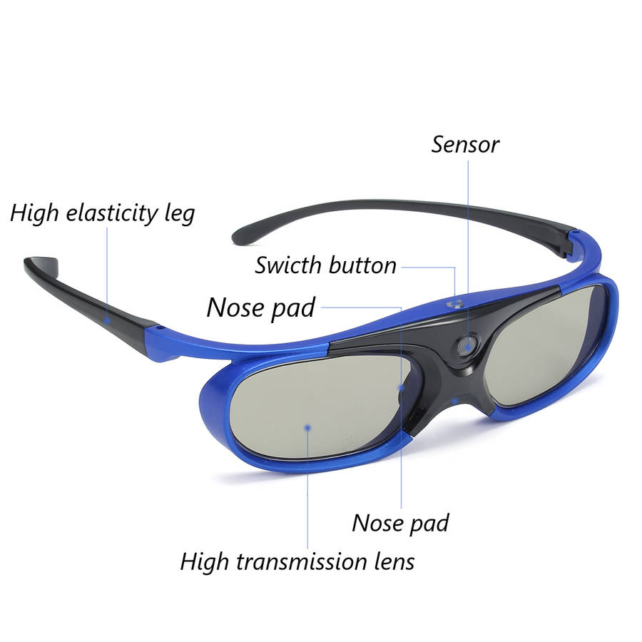 DLP-Link 3D Projector Active Shutter Glasses Rechargeable Battery Powered - 0.08kg