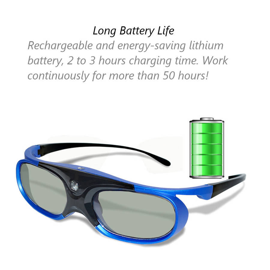 DLP-Link 3D Projector Active Shutter Glasses Rechargeable Battery Powered - 0.08kg