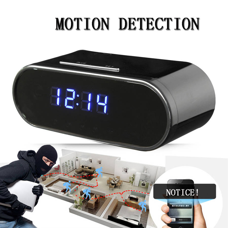Z10 1080P HD WIFI Wireless Hidden Camera Night Vision Alarm IP Camcorder Clock - 0.27kg