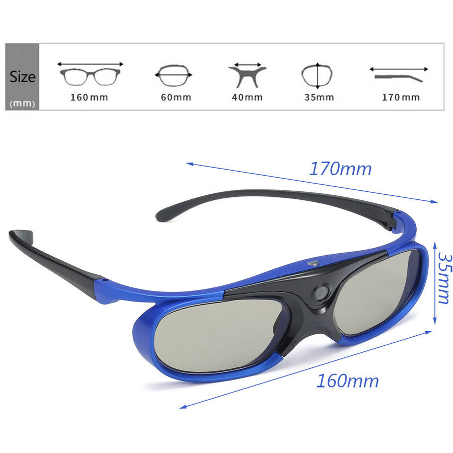 DLP-Link 3D Projector Active Shutter Glasses Rechargeable Battery Powered - 0.08kg