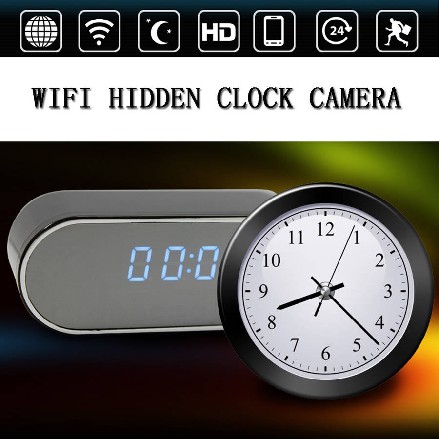 Z10 1080P HD WIFI Wireless Hidden Camera Night Vision Alarm IP Camcorder Clock - 0.27kg