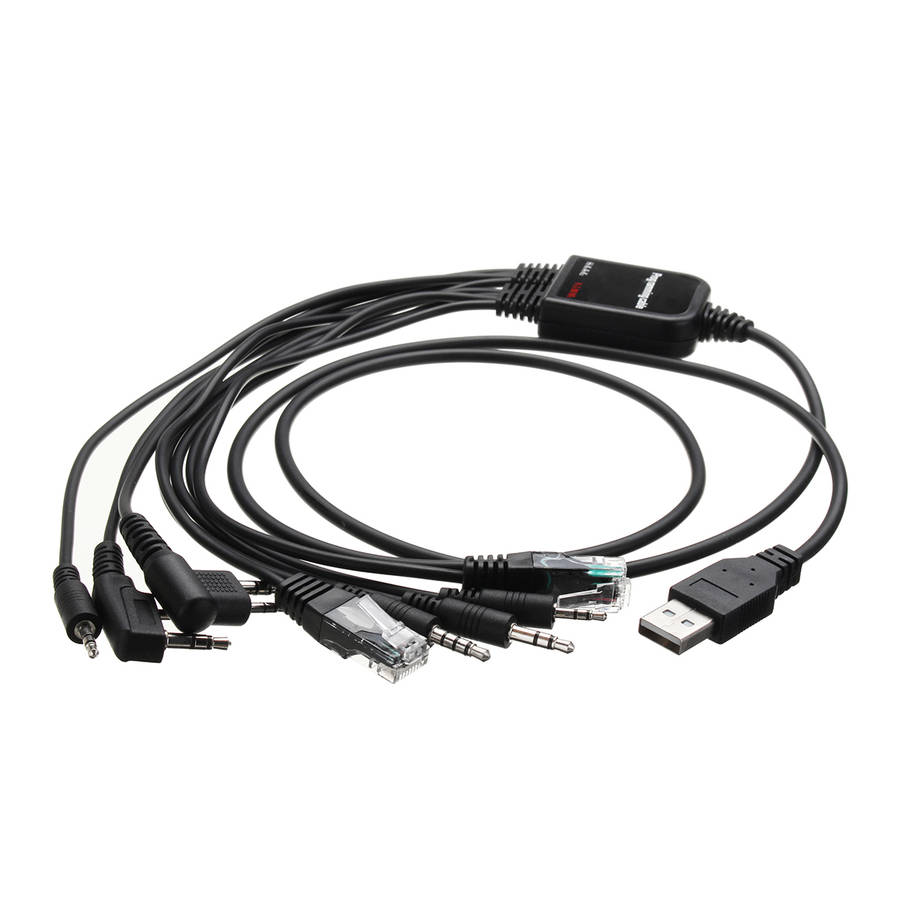 8 In 1 USB Programming Cable for Baofeng for Motorola for Kenwood TYT QYT Radio - 0.10kg