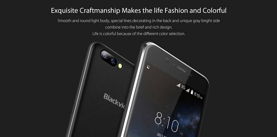 Blackview A7 5.0-Inch Android 7.0 1GB RAM 8GB ROM MT6580A Quad-Core 1.3GHz 3G Smartphone