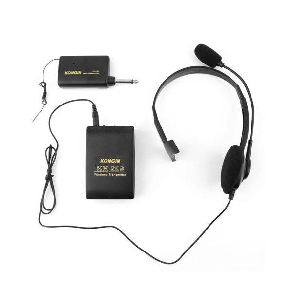 Kongin KM 200 VHF Stage Wireless Lavalier Lapel Headset Microphone System Mic FM Transmitter -