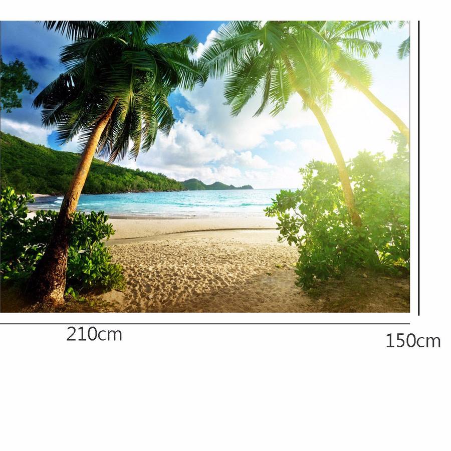7x5ft Seaside Beach Summer Theme Photography Vinyl Backdrop Studio Background 2.1m x 1.5m - 0.32kg