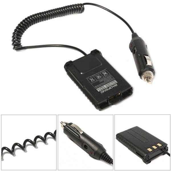 12V Car Charger Battery Adapter Eliminator for Baofeng UV5R Plus Two Way Radio - 0.07kg
