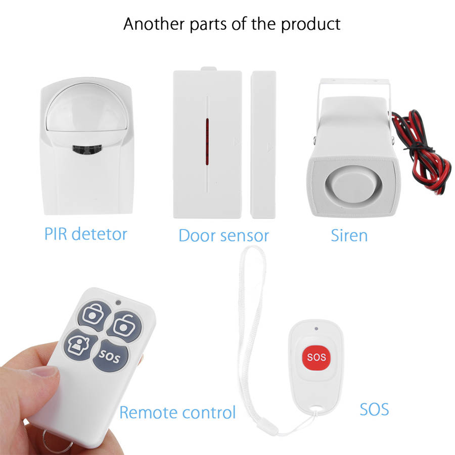 LCD Wireless GSM Home Burglar Alarm System Motion / Door Window Sensor Security - 0.87kg