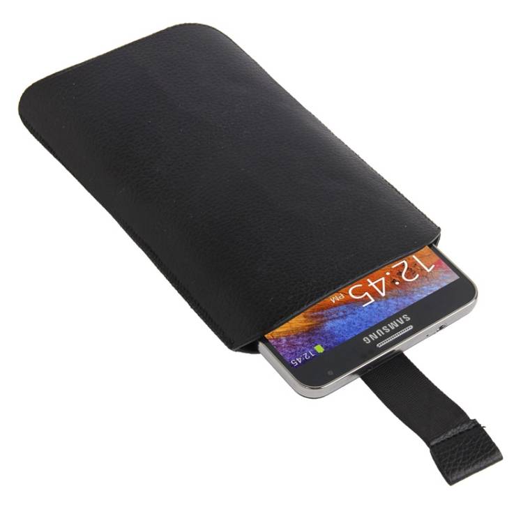 Leather Case Pocket Sleeve Bag with Pull Up Tab for iPhone 6 Plus / Samsung Galaxy Note 4 / Note 3