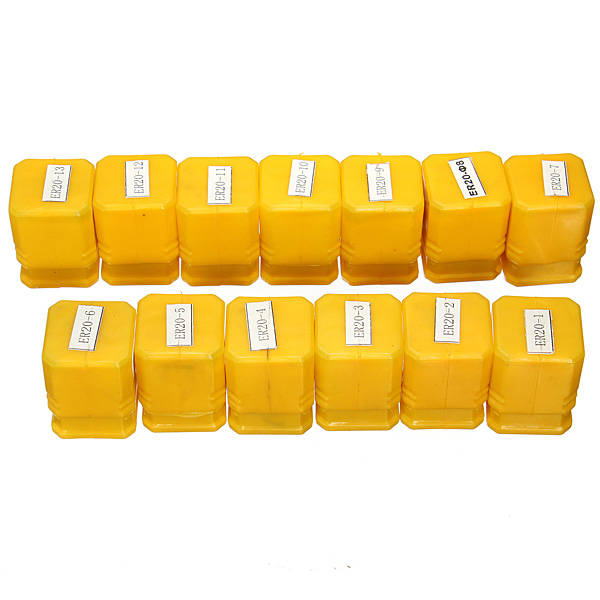 Drillpro 13pcs 1-13mm ER20 CNC Carving Machine Milling Chuck Collets