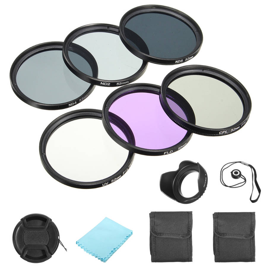 52mm Filter UV CPL FLD + ND 2 4 8 Kit Set For Canon Nikon Sony DSLR Camera Lens