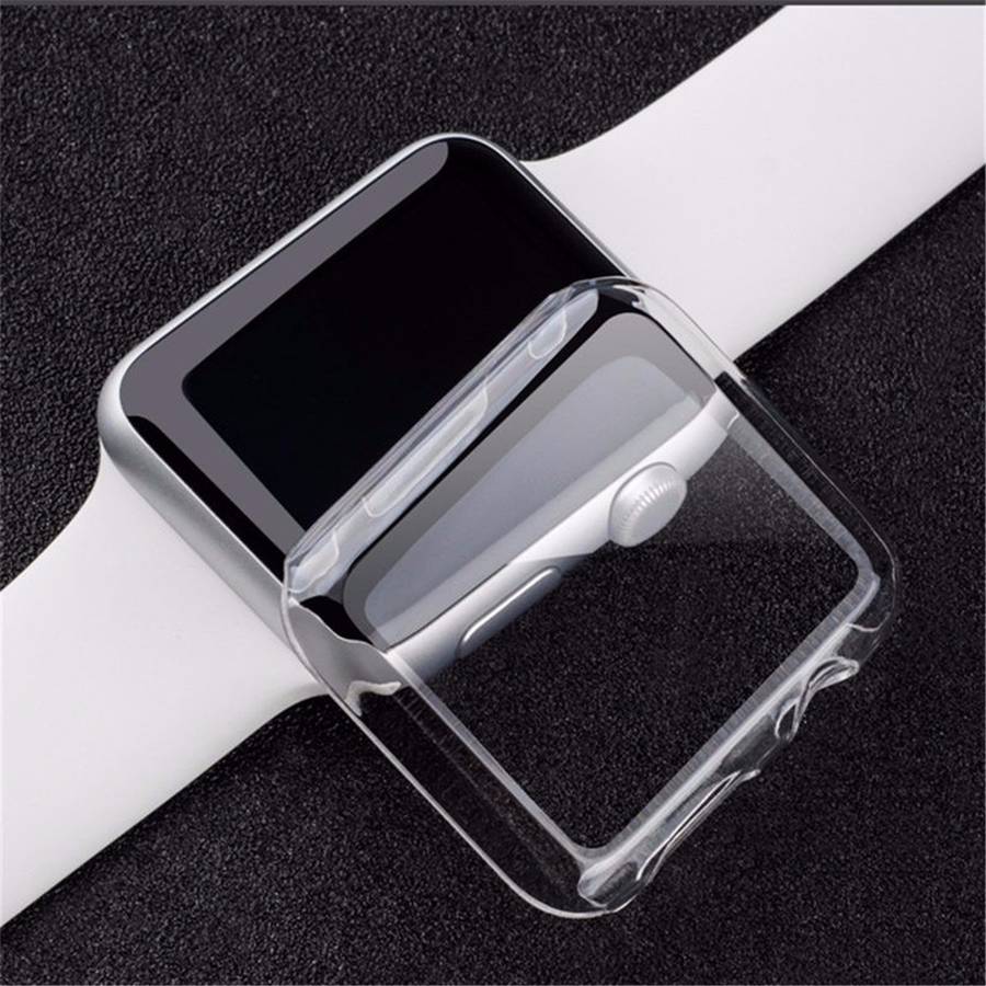 Transparent Clear Thin Hard Clip On Case Cover Screen Protector For 38/42mm Apple Watch