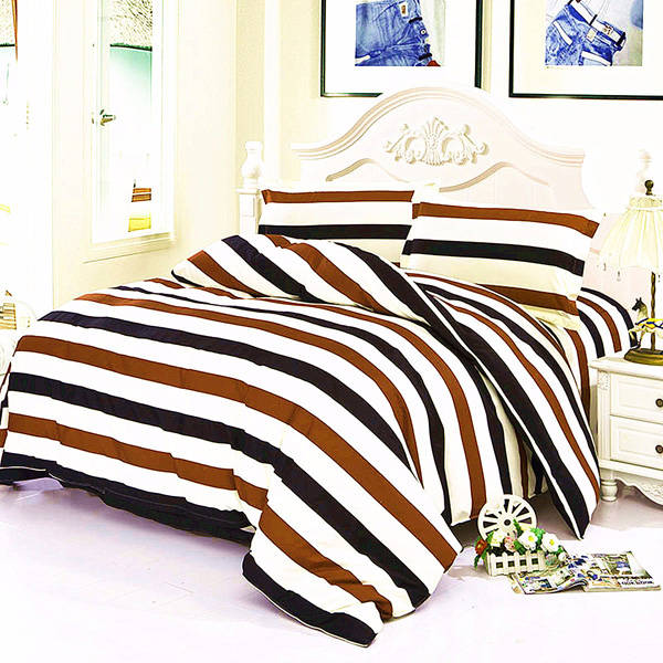 3 Or 4pcs Stripe Dot Cotton Blend Paint Printing Bedding Sets Twin Full Queen Size