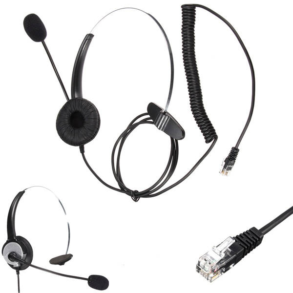 Telephone Noise Cancelling Microphone RJ11 Connector Headset Office Call Centre