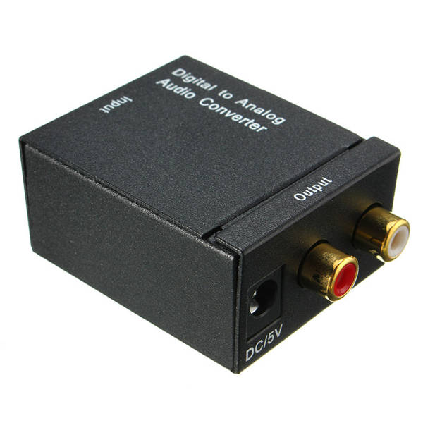 Digital Optical Toslink Coax to Analog L/R RCA Audio Converter Adapter with Cable *FREE SHIPPING