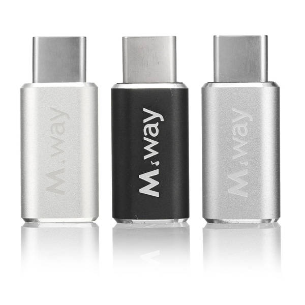 M.Way Aluminum OTG USB 3.1 Type-C Male to Micro USB 2.0 Female Data Sync Adapter