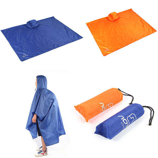 3 In 1 Climbing Hiking Raincoat Poncho Rain Wear Camping Pad Mat Waterproof Groundsheet Sunshade