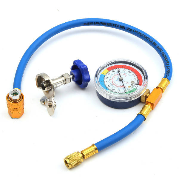 250PSI Recharge Measuring Hose Gauge Valve Refrigerant Pipe R134A R12 R22