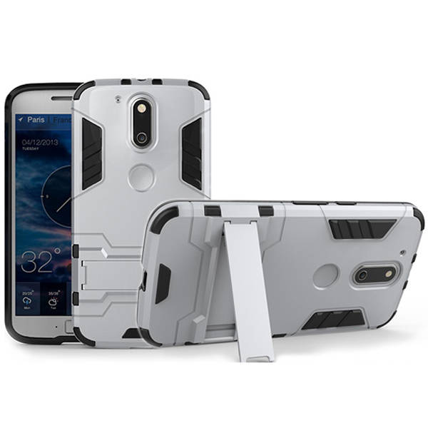 Hybrid TPU & PC Hard Back Stand Protector Case For Moto G4 Plus