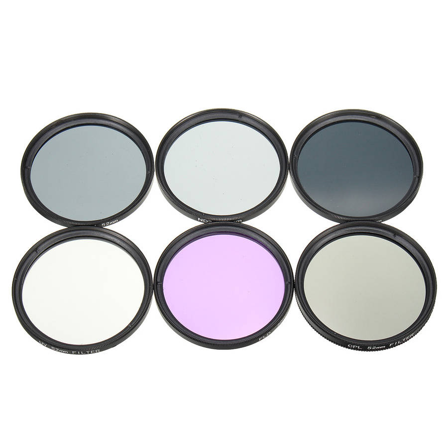 52mm Filter UV CPL FLD + ND 2 4 8 Kit Set For Canon Nikon Sony DSLR Camera Lens