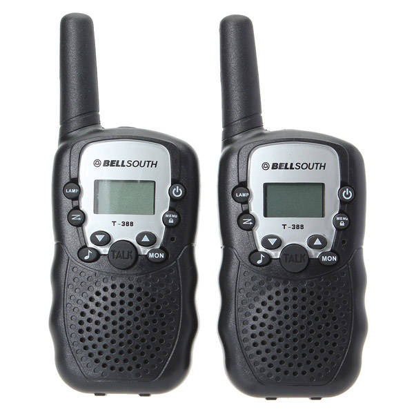 2pcs T-388 0.5W UHF Auto Multi-Channels Mini Radios Walkie Talkie Black