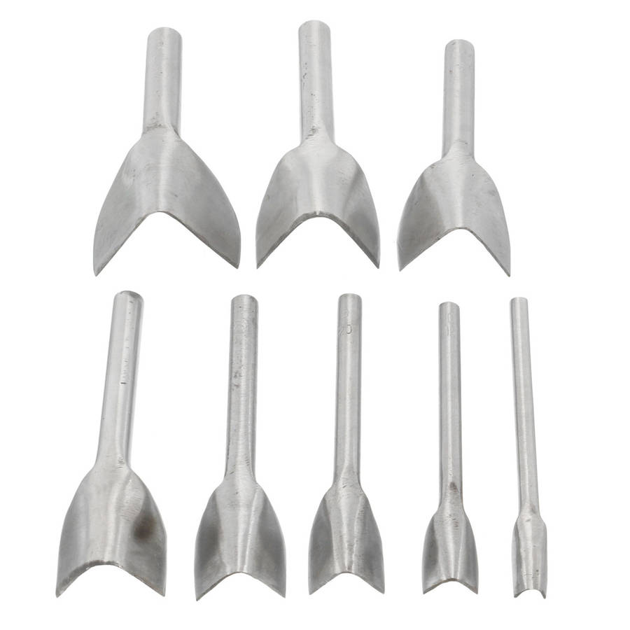 Craft Half-Round Cutter Punch Strap Belt V-Shape Leather Punch Tool 10MM-45MM