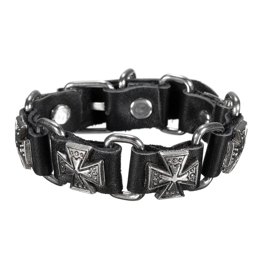 Punk Cross Retro Leather Men Women Bracelet Jewelry Accessories