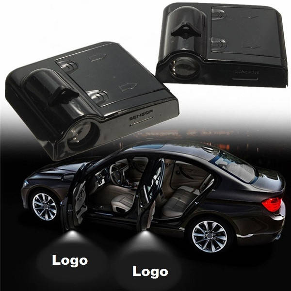 Pair Black Wireless Car Door LED Projection Projector Light Courtesy Ghost for VW
