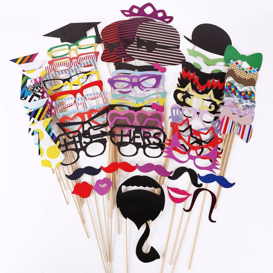 76Pcs Photo Mustache Stick Booth Wedding Prop Welcome Mask Props Wedding Party Decoration