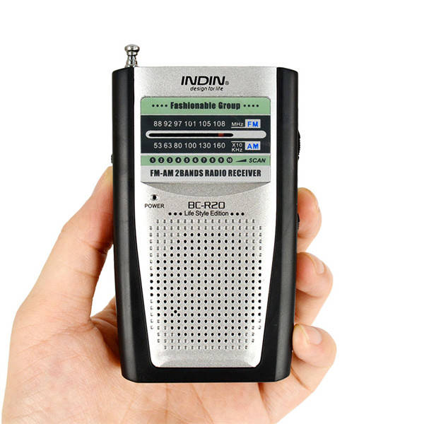 BC-R20 Pocket Manual Multi-function Dual-band AM FM Receiver Antenna Radio