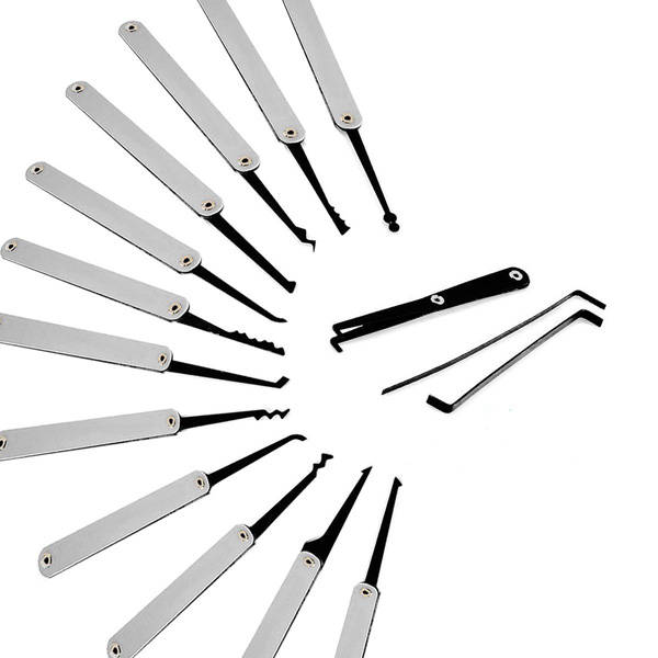 Transparent Practice Padlocks with 12pcs Unlocking Lock Pick Set Key Extractor Tool Lock Pick Tools
