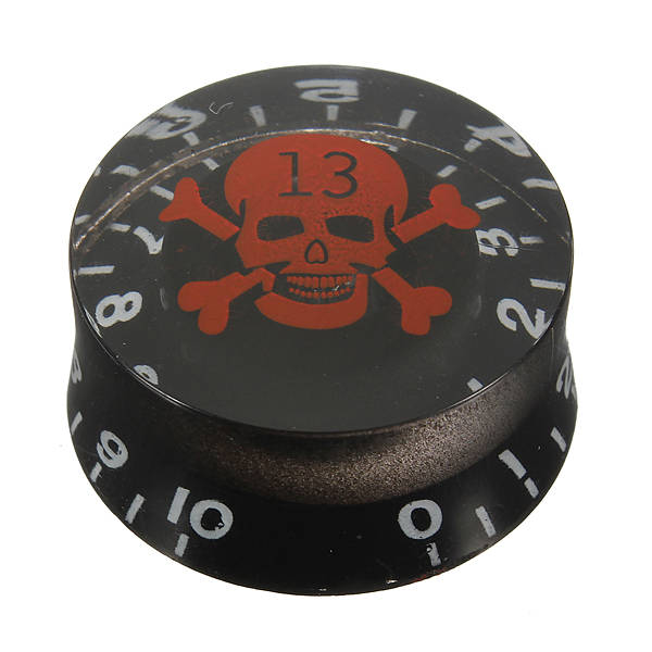 Speed Control Knobs With Skull Crossbones For Electric Guitar -* Red