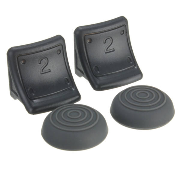 Dual Triggers + Silicone Thumb Grip Cap Cover 4in1 Set For PS3 Controller
