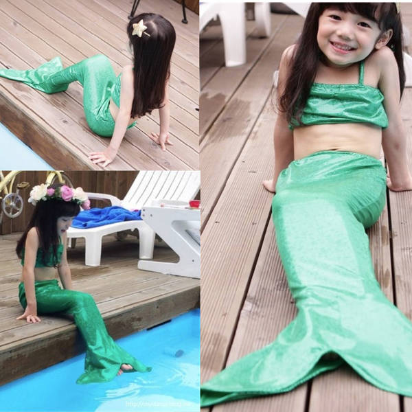 Children Girls Mermaid Swimsuit Princess Costume Bikini Set : Perfect Timing