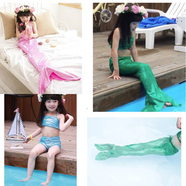 Children Girls Mermaid Swimsuit Princess Costume Bikini Set