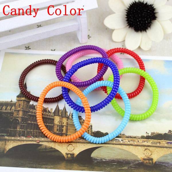 Colorful Elastic Wire Hair Phone Cord Tie Band Hairband 