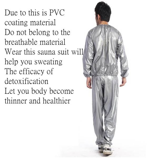 Unisex PVC Sweat Sauna Suit Cloth Lose Weight Slimming Fitness