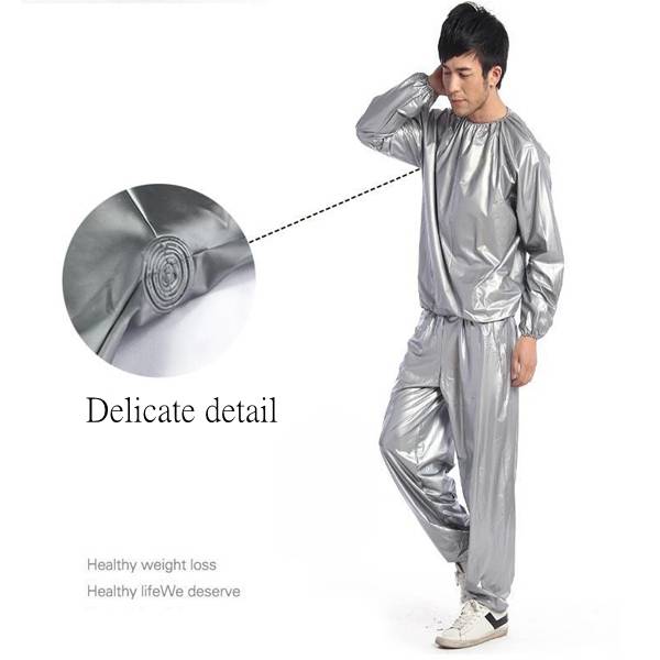 Unisex PVC Sweat Sauna Suit Cloth Lose Weight Slimming Fitness