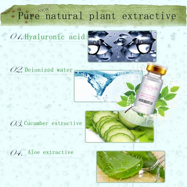 4Pcs CUCNZN Pure Hyaluronic Acid Liquid Face Skin Care Lotion