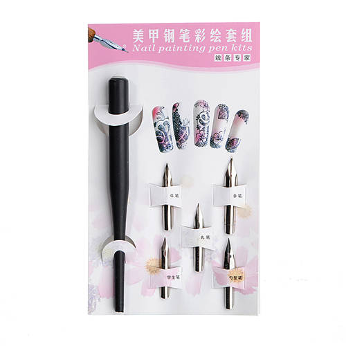 Nail Art Design Flower Line Drawing Pen 5 Style Heads