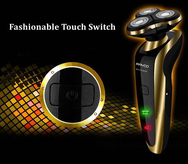 Golden RAYCO1250 Rechargeable Shaver Washable 3 Heads Razor