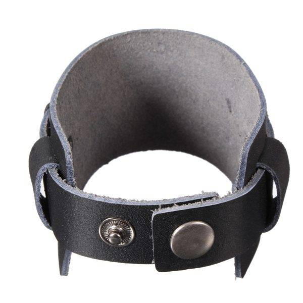 Punk Wide Leather Buckle Bracelet